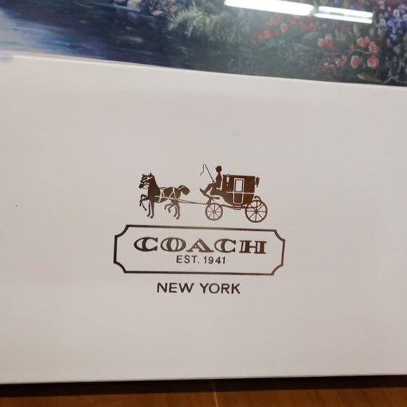 Coach Scarf Purple Navy Blue Metallic Silver Wool! - Picture 8 of 9